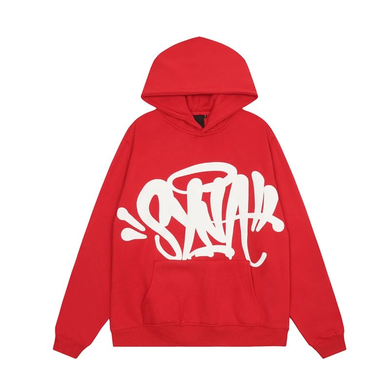 Red and white hoodie