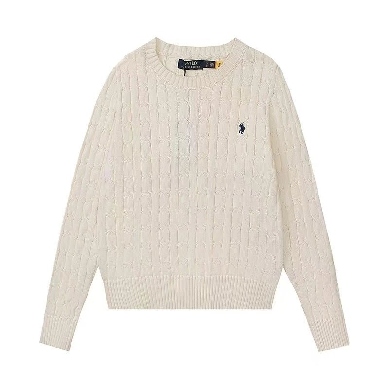 圆领毛衣-奶油白